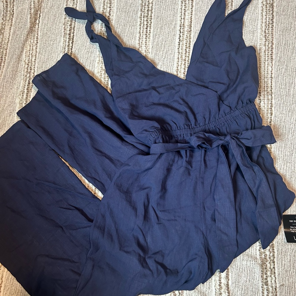 Lulus Navy Blue Jumpsuit with Tie Waist BRAND NEW!